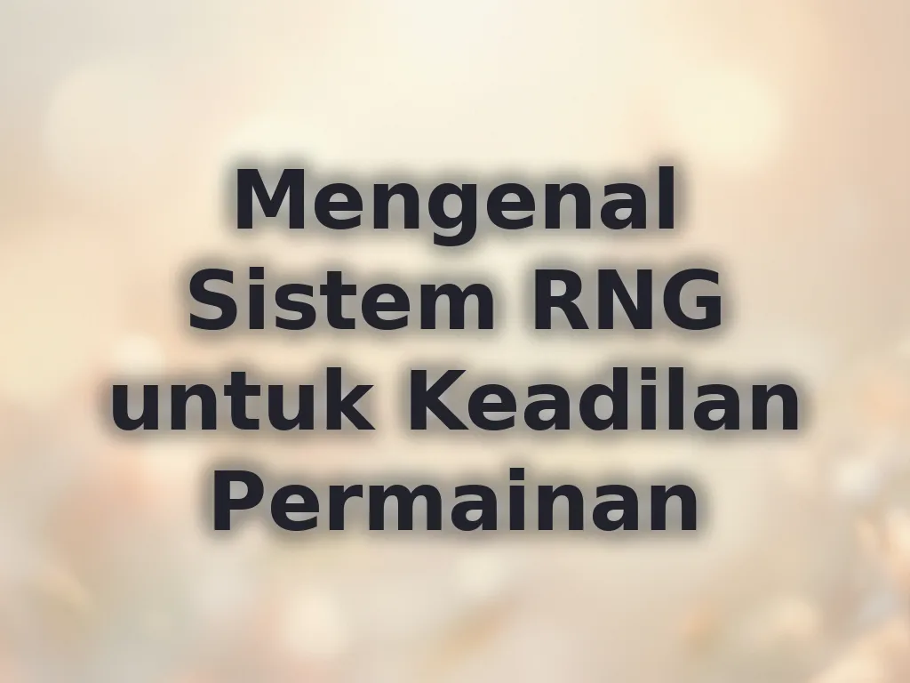 Mengenal Sistem RNG untuk Keadilan Permainan